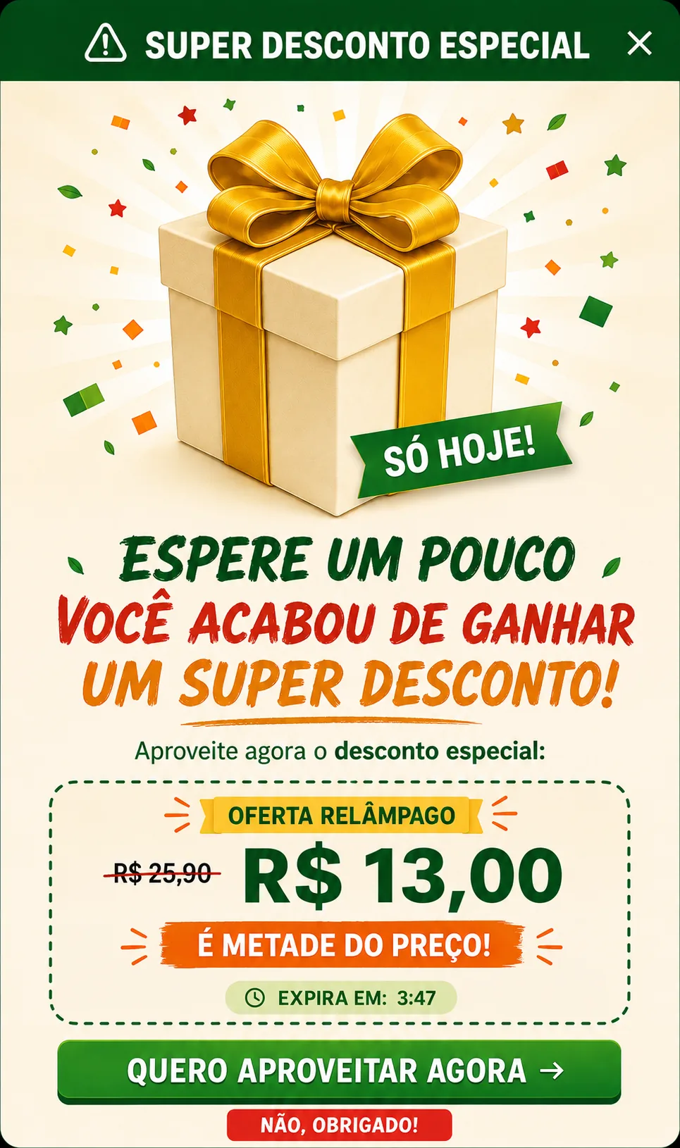 Última chance: preço especial pra você não ficar de fora